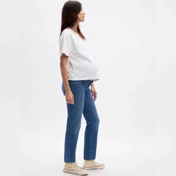 NWT GAP Maternity Inset Panel Girlfriend Jeans Size 29/8. - Picture 3 of 6